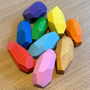 Colorful Wooden Stacking Stones Set